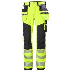 Bukse h&#229;ndverk ICU Hi Vis kl 2 Gul/Koksgr&#229; (C52)