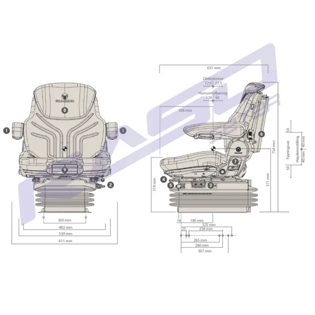 Sete Maximo Comfort Plus 12V MSG95A/731 Sort-Grønn 