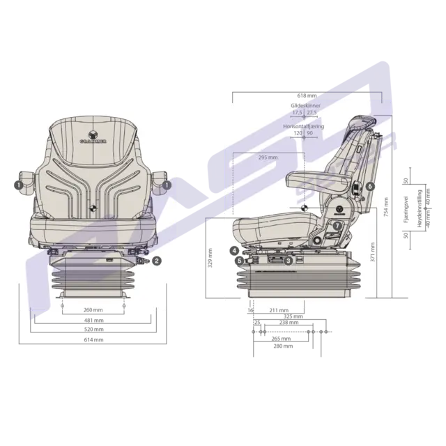 Sete Maximo Comfort 12V MSG95A/731 Sort-Grønn 