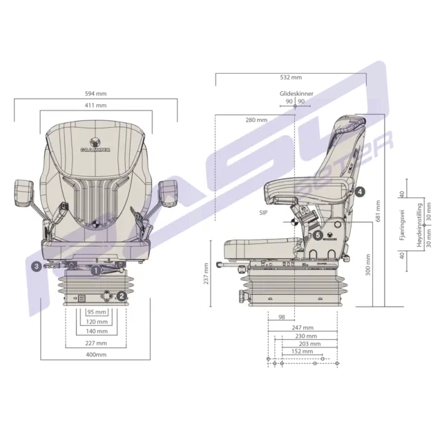 Sete Compacto Basic S MSG83/511 Sort-Grønn 