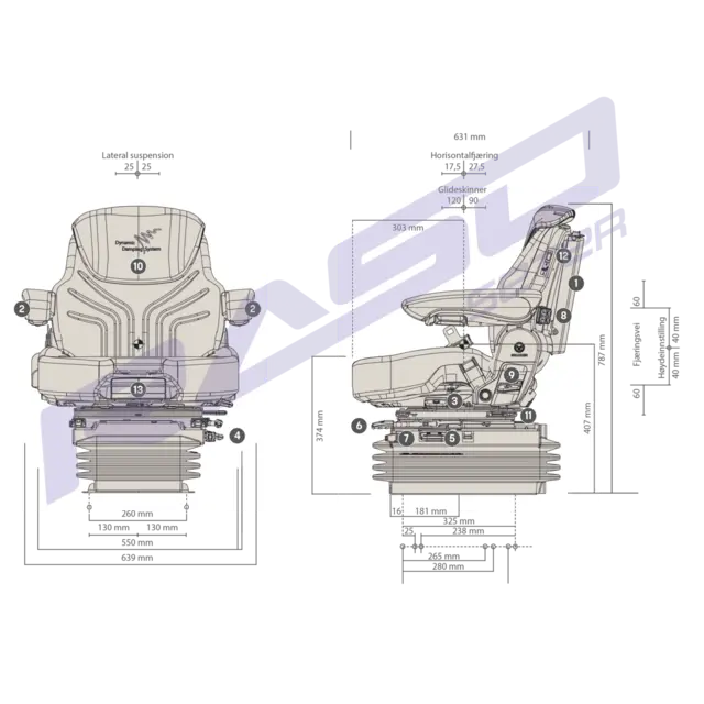 Sete Maximo Dynamic 12V MSG95AL/741Sort-Grønn 