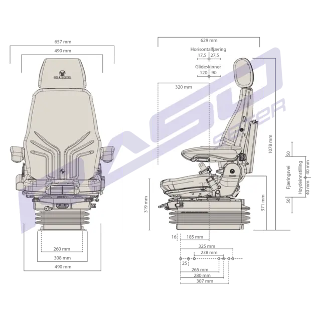 Sete Actimo XL 24V MSG95A/722 Sort-Gul 