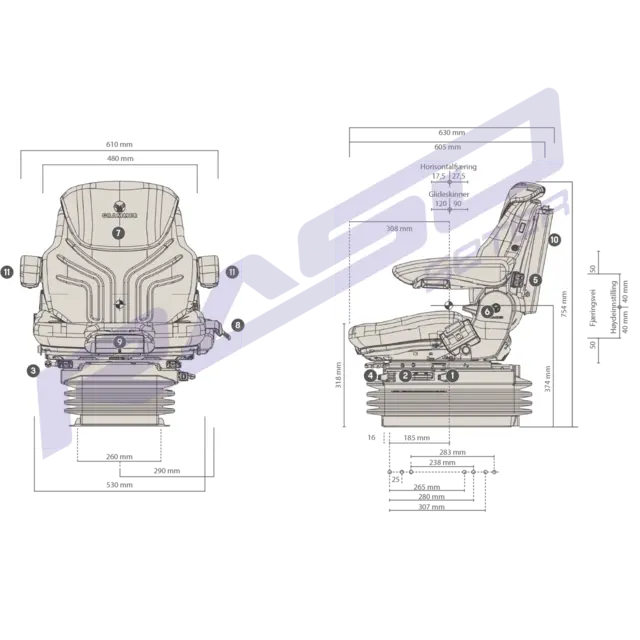 Sete Maximo XXL 12V MSG95AL/731 Blå-Sort 