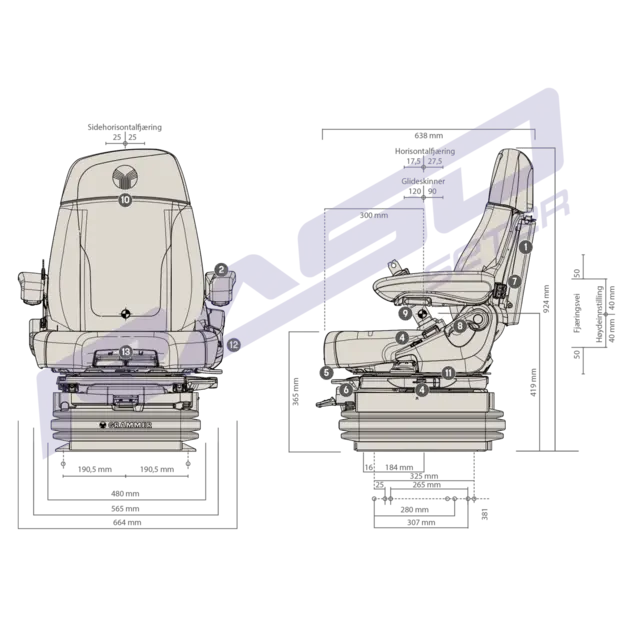 Sete Maximo XT Dynamic Plus 12V MSG97AL/741 Dualmotion Sort-Grønn 